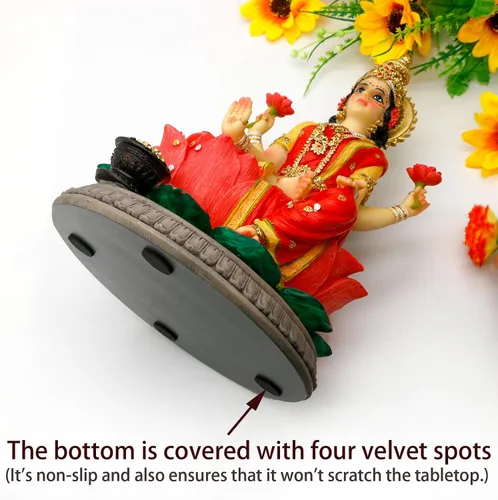 Vista 6 de alikiki Estatua de laxmi de diosa india – 8.9 pulgadas de alto, ídolo hindú Lakshmi, escultura de Diwali, regalo para decoración india de Pooja