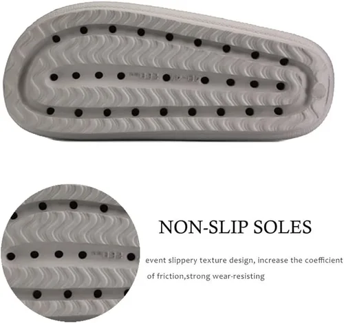 Vista 4 de Rosyclo - Pantuflas de nube para mujeres y hombres, suela gruesa y antideslizante, para baño, muy suaves y cómodas, para uso en interiores