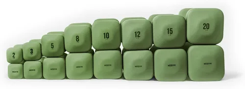 Vista 59 de WeGym SafeGrip - Mancuernas cuadradas con asas antideslizantes, pesas libres estéticas para entrenamientos en casa, diseño estable que evita rodar
