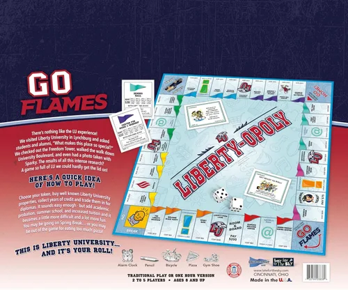 Vista 5 de Late for The Sky Liberty-Opoly - Juego de mesa familiar Liberty University, estilo Opoly, edades 8+, 2-6 jugadores, ex alumnos y regalo