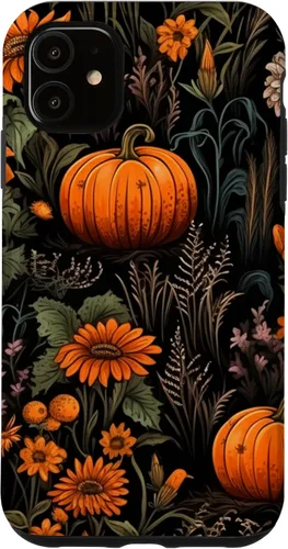 Vista 8 de iPhone 16 Autumn Flower Fall Halloween Spooky Pumpkin Floral Themed Case