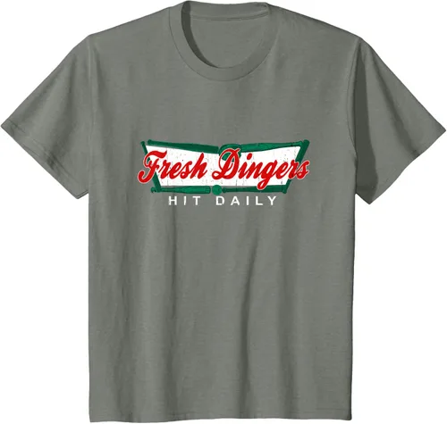 Vista 111 de Camiseta divertida de béisbol y softbol Don't Bunt Hit Fresh Dingers, Negro