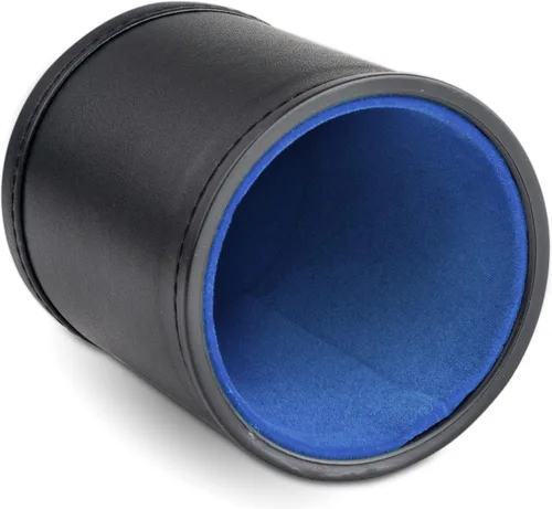 Vista 5 de Taza de dados de cuero para juegos de mesa, forro de fieltro naranja