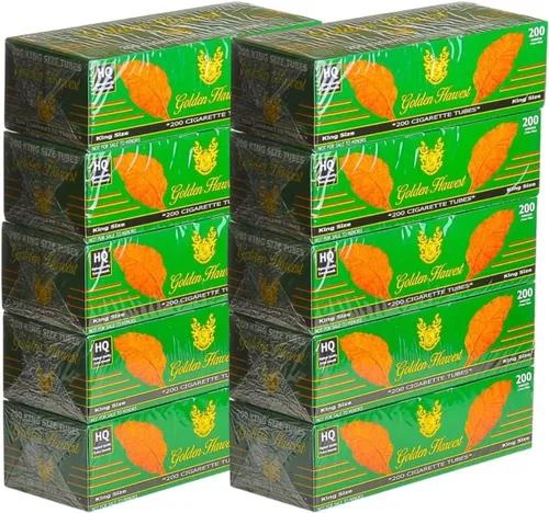 Vista 3 de Golden Harvest - Tubos para cigarrillos de color azul claro de 3.937 in, 200 unidades por caja, 2000 tubos RYO (paquete de 10)