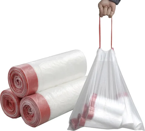 Vista 3 de Pekky Bolsas de basura pequeñas con cordón de 3 galones, transparentes (120 unidades/3 rollos)