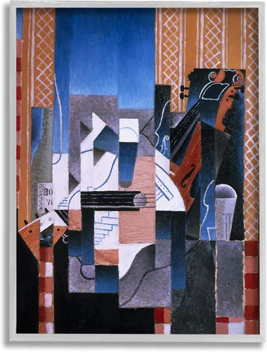 Vista 8 de Stupell Industries Violón y guitarra Juan Gris Pintura abstracta clásica enmarcada arte de la pared, diseño por one1000paintings
