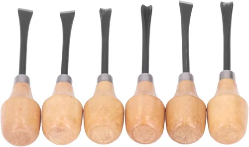 Vista 7 de Juego de cinceles para tallar madera, herramientas manuales de escultura, mango hemisférico, herramientas para carpintería, accesorios