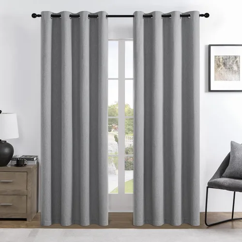 Vista 111 de Joydeco - Juego de 2 paneles de cortinas opacas de 63 pulgadas, 2 cortinas largas con aislamiento térmico burg, cortinas de oscurecimiento