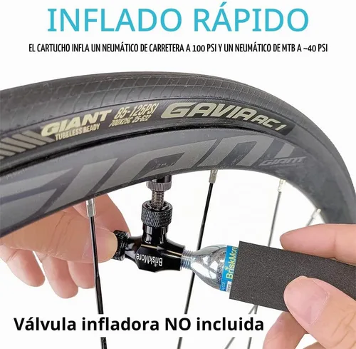 Vista 4 de BriskMore Cartuchos de CO2 roscados de 0.66 oz – para todos los infladores de neumáticos de bicicleta de CO2 con conexión roscada – Recarga