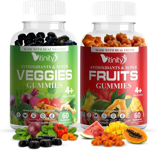 Vista 20 de VITINITY Super Greens - Gomitas multivitamínicas Hechas con 30 superalimentos reales, verduras, hierbas, frutas para adultos y niños para aumentar