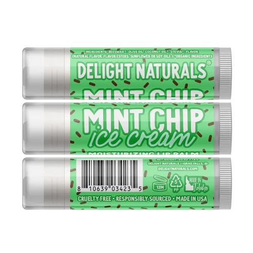 Vista 2 de Delight Naturals Bálsamo labial Jumbo - Chip de menta