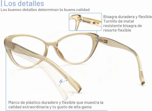 Vista 4 de MODFANS Gafas de lectura multienfoque progresivas, lentes de lectura con bloqueo de luz azul Albaricoque