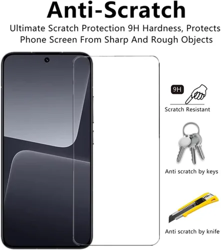 Vista 3 de Protector de pantalla transparente para Xiaomi 13 HD Vidrio templado - [Paquete de 2] 9H Dureza Compatible con fundas Anti-arañazos Protector