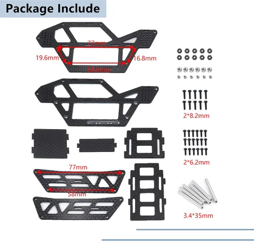 Vista 4 de MORLORDY Marco de chasis de fibra de carbono RC Roll Cage Body Shell para 1/24 RC Crawler Car SCX24 Cuerpo actualizaciones AXI00001 AXI00002