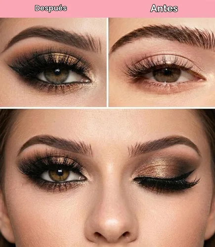 Vista 4 de DYSILK Pestañas postizas naturales de visón 6D, aspecto dramático, pestañas postizas esponjosas, extensión de maquillaje, pestañas largas hechas a