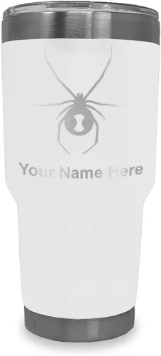 Vista 21 de LaserGram Vaso aislado al vacío de 20 onzas, araña viuda negra, grabado personalizado incluido (negro)