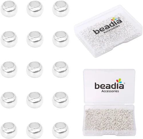 Vista 14 de BEADIA - Hebilla de línea de pesca cilíndrica chapada en oro de 14 quilates, tapas de extremo de 3.2 mm, 30 piezas para hacer joyas