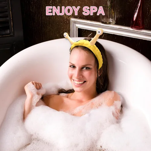 Vista 26 de Bonita diadema de caracol rosa, cara lavada para mujer, maquillaje, ducha, spa
