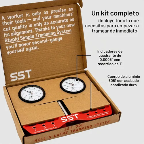 Vista 7 de SST - Sistema de tranvía regular de molino y torno - Tranvía, alineación y cuadrado para calibración de la máquina - Para desalineación angular