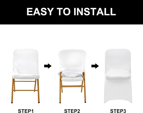 Vista 2 de Funda de elastano para silla, 12 unidades, fundas para silla, fundas plegables para sala de estar, funda extraíble lavable y elástica para silla
