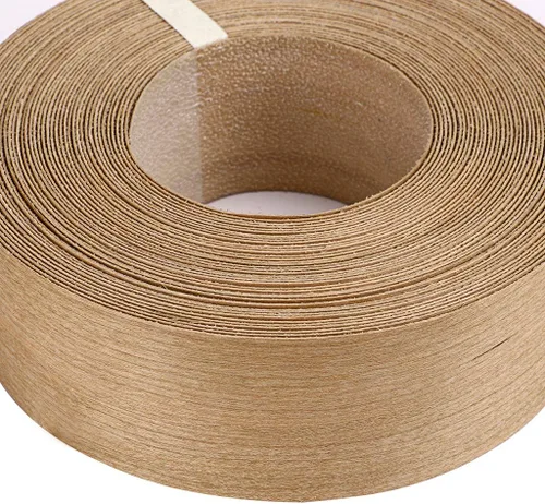 Vista 2 de Skelang Cherry - Rollo de 2" x 50' de chapa de madera para borde, sin planchar, con adhesivo termofusible, cinta de madera flexible
