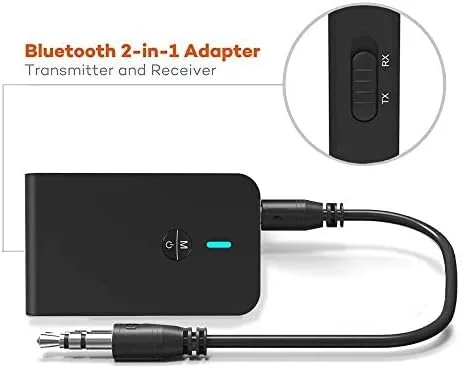 Vista 3 de Ziidoo Transmisor y receptor Bluetooth 5.0, adaptador Bluetooth inalámbrico 3 en 1, adaptador de audio Bluetooth de baja latencia para TV
