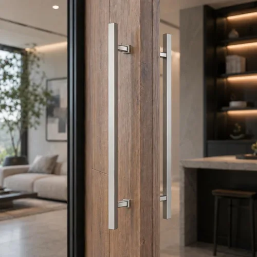 Vista 4 de PRIMA Decorative Hardware 60" Door Pull Handle – Stainless Steel 304 Heavy-Duty Rectangle H-Shape Modern Pull, Back-to-Back Entry Door Handle