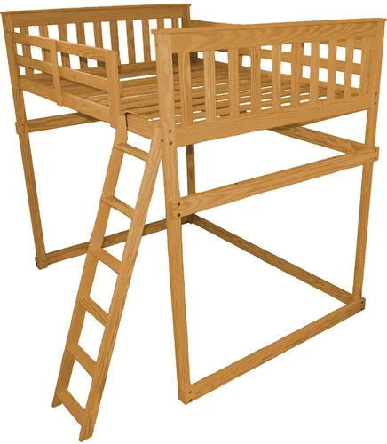 Vista 34 de Furniture Barn USA - Cama tipo loft de tamaño individual con escalera final, pintado de pino negro