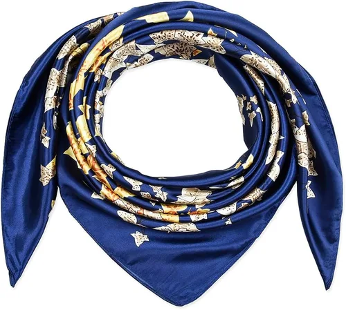 Vista 100 de corciova - Bufanda cuadrada grande para mujer, diadema sedosa para cabello rizado, lazo para dormir por la noche, bandana a la moda, 35 x 35