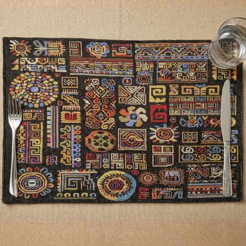 Vista 18 de DaDa Bedding - Juego de 4 manteles individuales de algodón y lino para mesa de comedor, 13 x 19 pulgadas