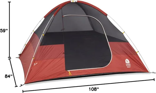 Vista 9 de Sierra Designs Alpenglow - Tienda de campaña para acampar construida con tecnología Twilight para bloquear el 98% de los rayos solares, fácil