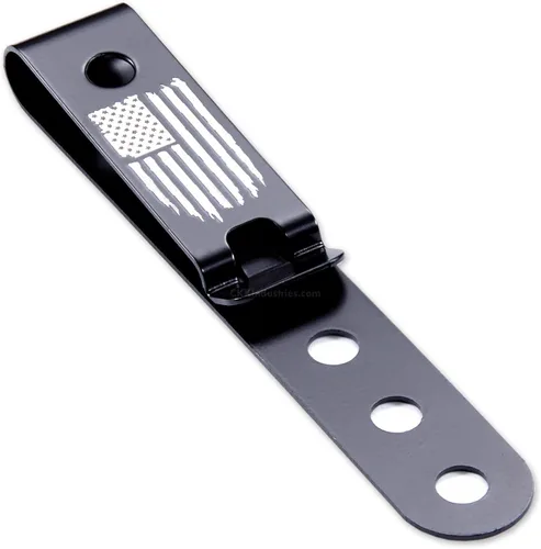 Vista 21 de HolsterSmith - Clip universal de metal para cinturón para hacer fundas, modelo 5, (3 agujeros), color negro táctico