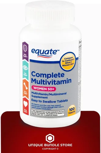 Vista 4 de Multivitamínico para mujeres 50 Plus – 100 tabletas, multivitamínico diario para mujer con vitaminas y minerales esenciales, vitaminas adultas