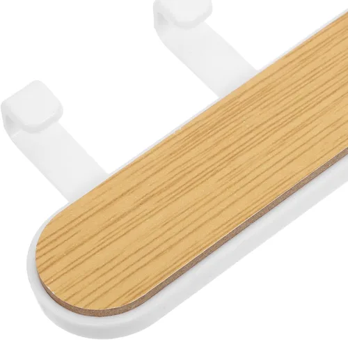 Vista 3 de 6PCS Self-Adhesive Wall Hooks: Space Saving Multi-Hook Rack - Bedroom Hanging Rack - Wooden Coat Hat Hanger Organizer for Bathroom Hallway