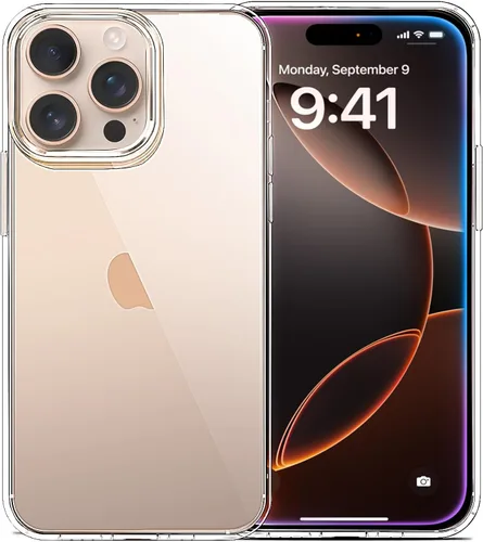 Vista 64 de JJGoo Funda transparente compatible con iPhone 15 Pro, funda de teléfono de TPU suave y transparente, funda antigolpes transparente a prueba