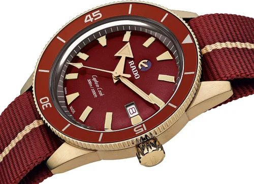 Vista 2 de Rado Pulsera automática de tela de bronce Captain Cook, Rojo -, Reloj automático
