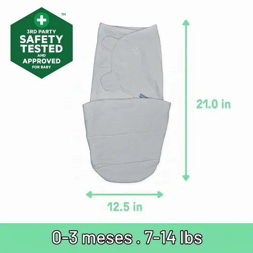 Vista 5 de SwaddleMe by Ingenuity - Manta para bebé para todas las estaciones, 2 capas de giro rápido para cambiar de 1.0 a 2.5 TOG, tamaño 0-3 meses, 7-14