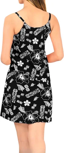 Vista 3 de LA LEELA Ropa de playa para mujer, Vacay, verano, luna de miel, vestido de playa, camisola Luz de luna monocromática Ac44