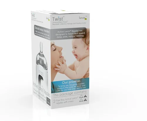 Vista 7 de Kiinde Twist Active Latch - Pezones para leche materna o alimentación de fórmula, flujo rápido (paquete de 2)