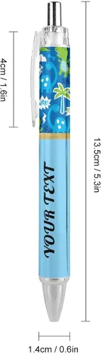Vista 2 de Bolígrafos de árbol de dinosaurio azul personalizados con punta de lápiz capacitivo, bolígrafos grabados personalizados con nombre y logotipo