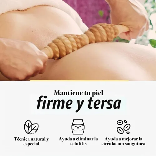 Vista 7 de Tuuli Accesorios - Rodillo de masaje ovalado de madera, rodillo corporal multifuncional para celulitis, tensión muscular y apoyo a la salud