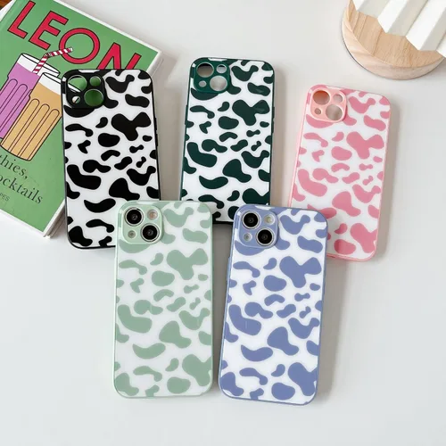 Vista 4 de DEFBSC Funda para iPhone 13, funda de teléfono con estampado de vaca de leche linda, ultra delgada y suave TPU a prueba de golpes funda protectora