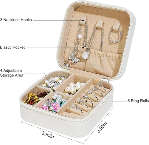 Vista 2 de Singer Merch - Joyero de viaje, cajas de joyería portátiles personalizadas para fanáticos de la música, organizador de joyas puede contener anillos
