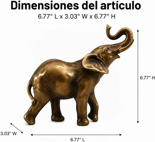 Vista 2 de Comfy Hour Estatua de elefante de 6.77 pulgadas, decoración de tronco