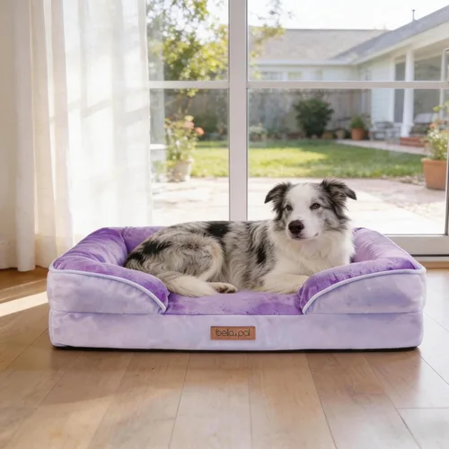 Vista 12 de BELLA & PAL Sofá cama ortopédico para perros medianos/medianos, no necesita montaje, sofá de espuma a prueba de masticaciones con forro impermeable
