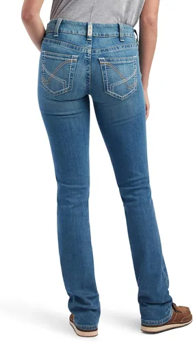 Vista 2 de Ariat Mujer R.E.A.L. Mid Rise Flecha Fit Esmeralda Boot Cut Jean Delaware 25, Azul
