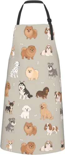 Vista 8 de Perinsto Waterproof Apron With 2 Pockets Kitchen Chef Aprons Bibs For Cooking Baking Painting Gardening Grooming Afroamericano Negro Chica Mujer