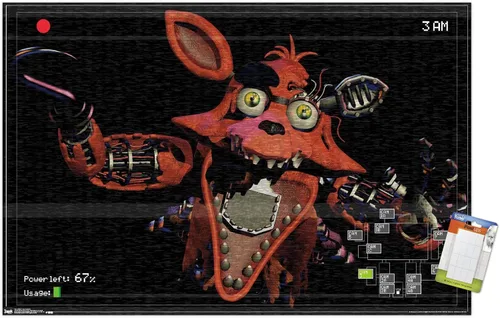 Vista 12 de Trends International Five Nights at Freddy's - Póster de pared Foxy Camera, 14.725 x 22.375 pulgadas, versión enmarcada de madera de granero Versión