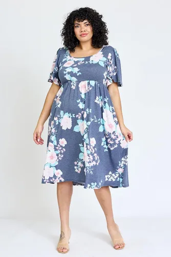 Vista 5 de Eloges - Vestido midi floral con manga mariposa para mujer, S-3X