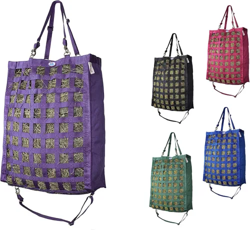 Vista 6 de Derby Originals - Bolsa de heno para caballos con alimentación lenta, parte inferior súper resistente con 6 meses de garantía Negro